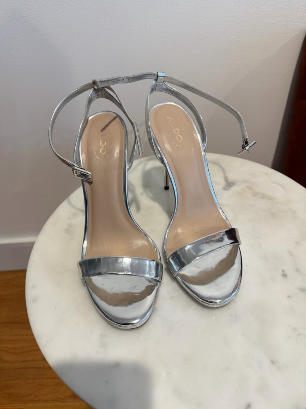Aldo Platform Silver Heels - Picture 2 of 2